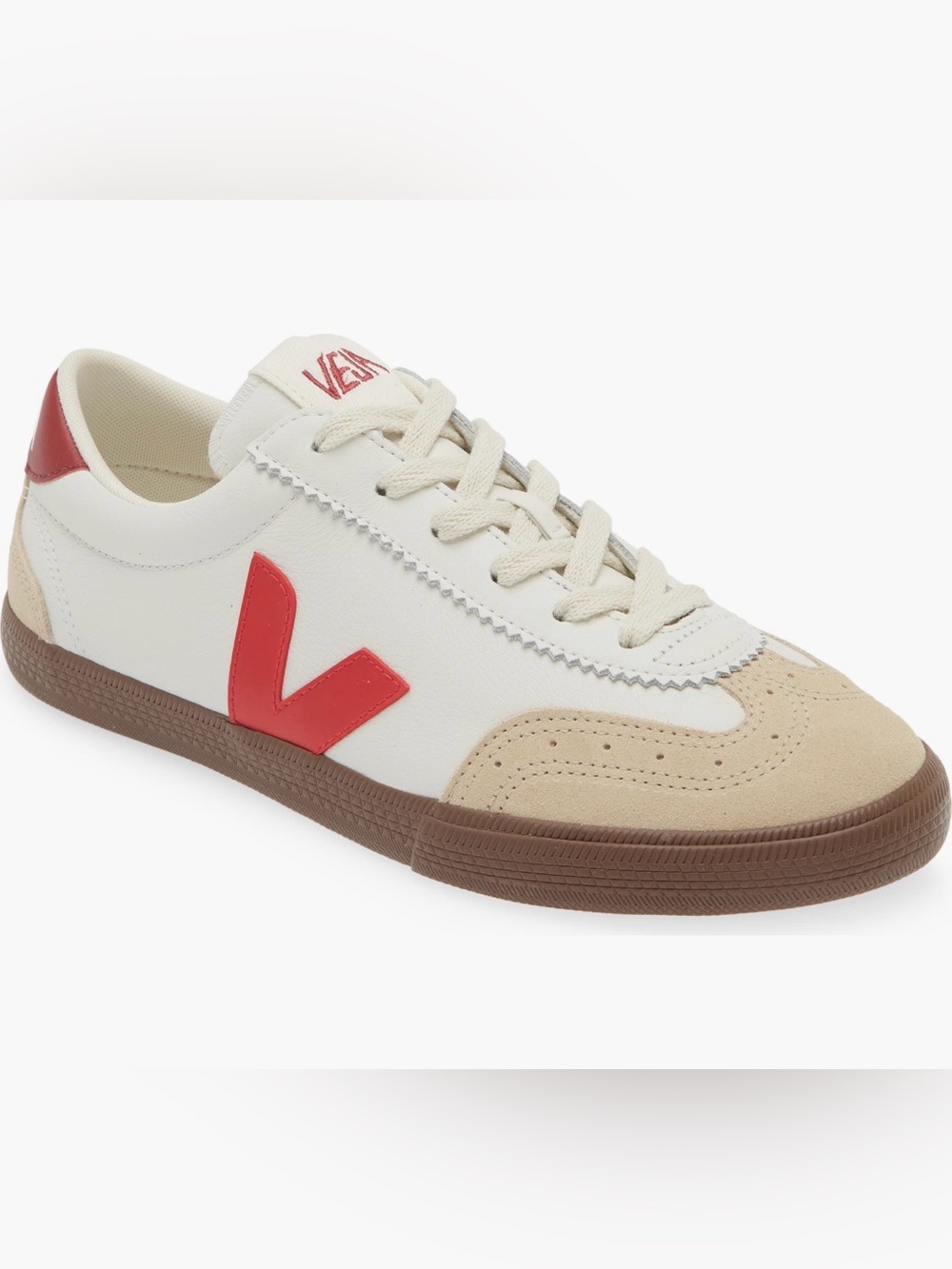 Veja Volley Leather White Pekin Bark sneakers 
sz women’s 8/ men’s 6